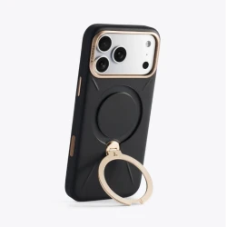 TORRAS QPro Leather etui skóra wegańska iPhone 17 Pro MagSafe podstawka 360 (amber brown)