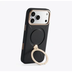 TORRAS QPro Leather etui skóra wegańska iPhone 17 ProMax MagSafe podstawka (amber brown)