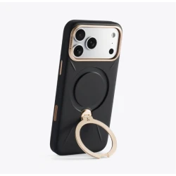 TORRAS QPro Leather etui skóra wegańska iPhone 17 Pro MagSafe podstawka 360 (tarocco)