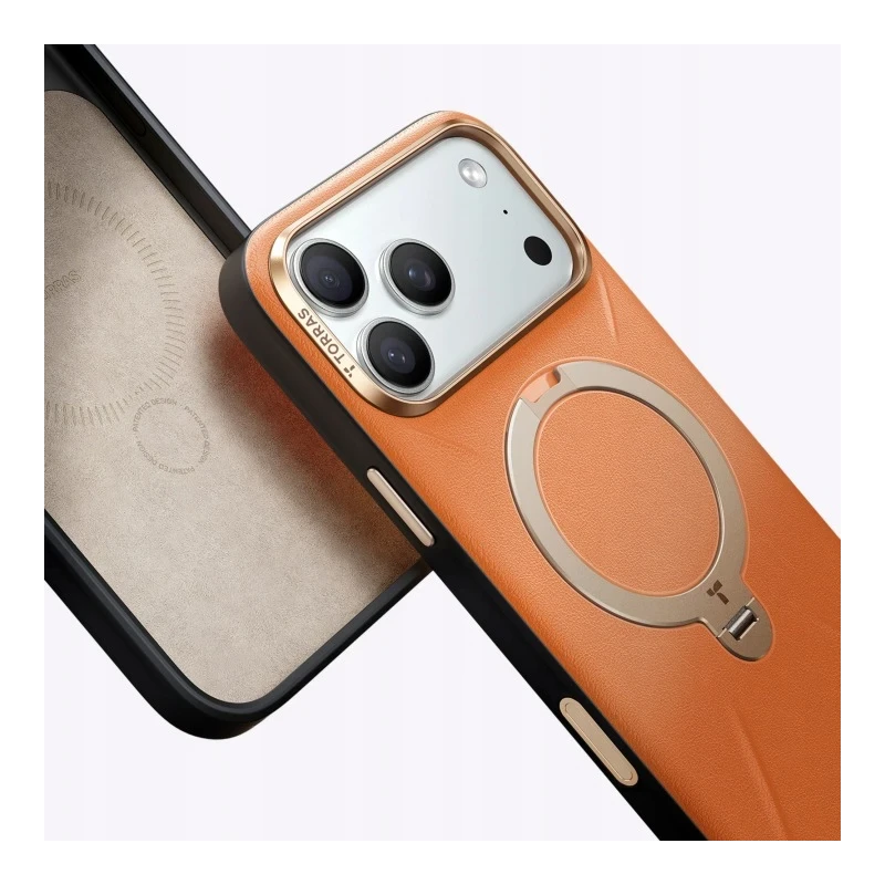 TORRAS QPro Leather - etui do iPhone 17 Pro kompatybilne z MagSafe (ivory black)