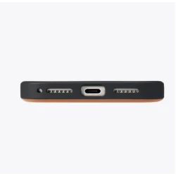 TORRAS QPro Leather etui skóra wegańska iPhone 17 Pro MagSafe podstawka 360 (ivory black)