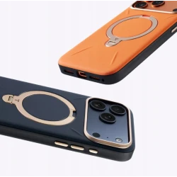 TORRAS QPro Leather etui skóra wegańska iPhone 17 ProMax MagSafe podstawka (pearl gray)