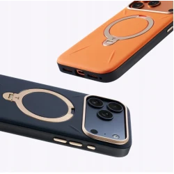 TORRAS QPro Leather etui skóra wegańska iPhone 17 Pro MagSafe podstawka 360 (pearl gray)