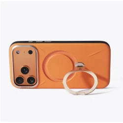 TORRAS QPro Leather etui skóra wegańska iPhone 17 Pro MagSafe podstawka 360 (pearl gray)