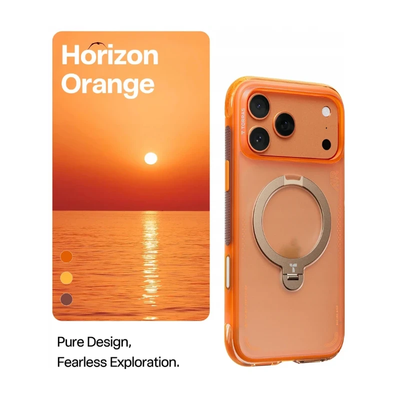 TORRAS Ostand Spin Air - etui do iPhone 17 Pro kompatybilne z MagSafe (horizon orange)