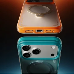 TORRAS Ostand Spin Air odporne etui iPhone 17 Pro MagSafe z podstawką 360° (horizon orange)