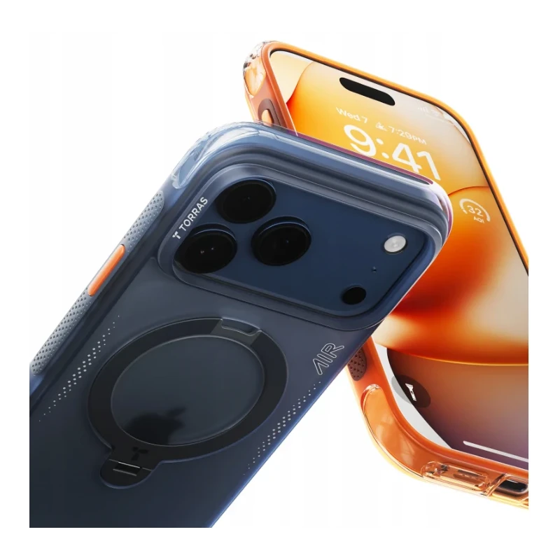 TORRAS Ostand Spin Air - etui do iPhone 17 Pro kompatybilne z MagSafe (horizon orange)