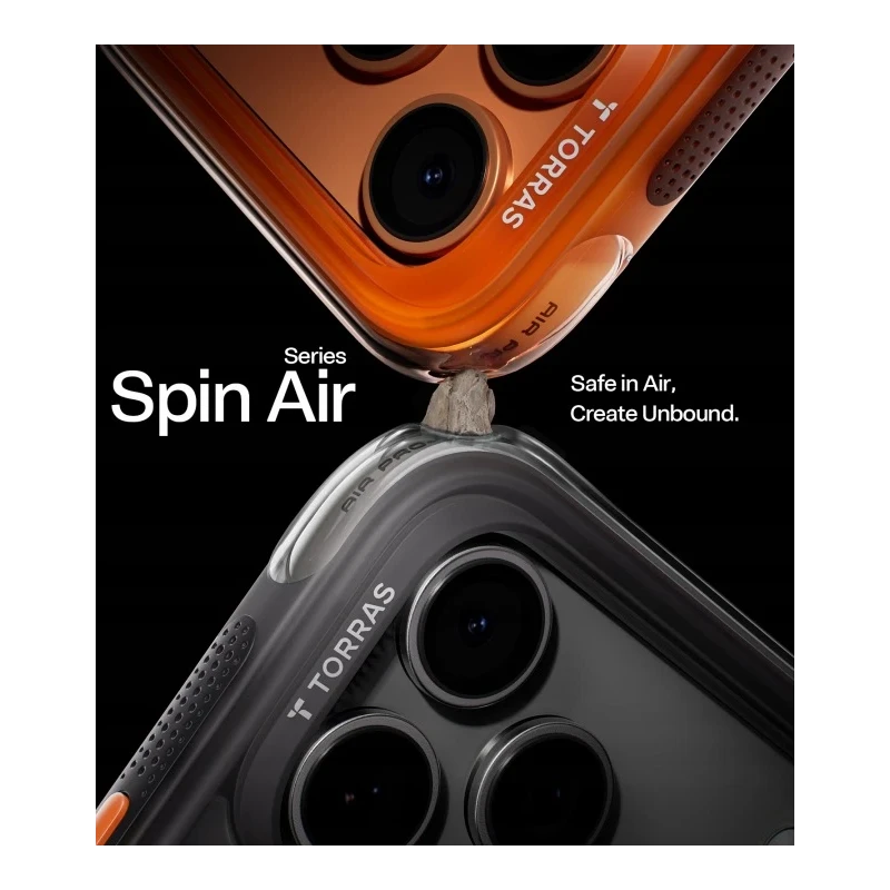 TORRAS Ostand Spin Air - etui do iPhone 17 Pro Max kompatybilne z MagSafe (shadow black)