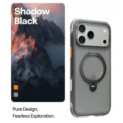 TORRAS Ostand Spin Air odporne etui iPhone 17 Pro Max MagSafe z podstawką (shadow black)