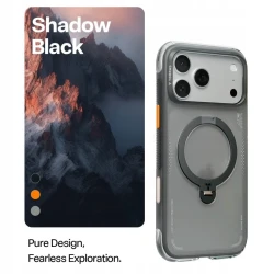 TORRAS Ostand Spin Air odporne etui iPhone 17 Pro MagSafe z podstawką 360° (shadow black)