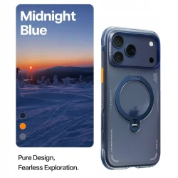 TORRAS Ostand Spin Air odporne etui iPhone 17 Pro MagSafe z podstawką 360° (midnight blue)