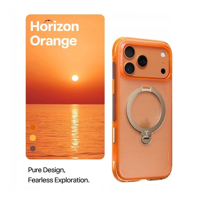 TORRAS Ostand Spin Air - etui do iPhone 17 Pro Max kompatybilne z MagSafe (horizon orange)