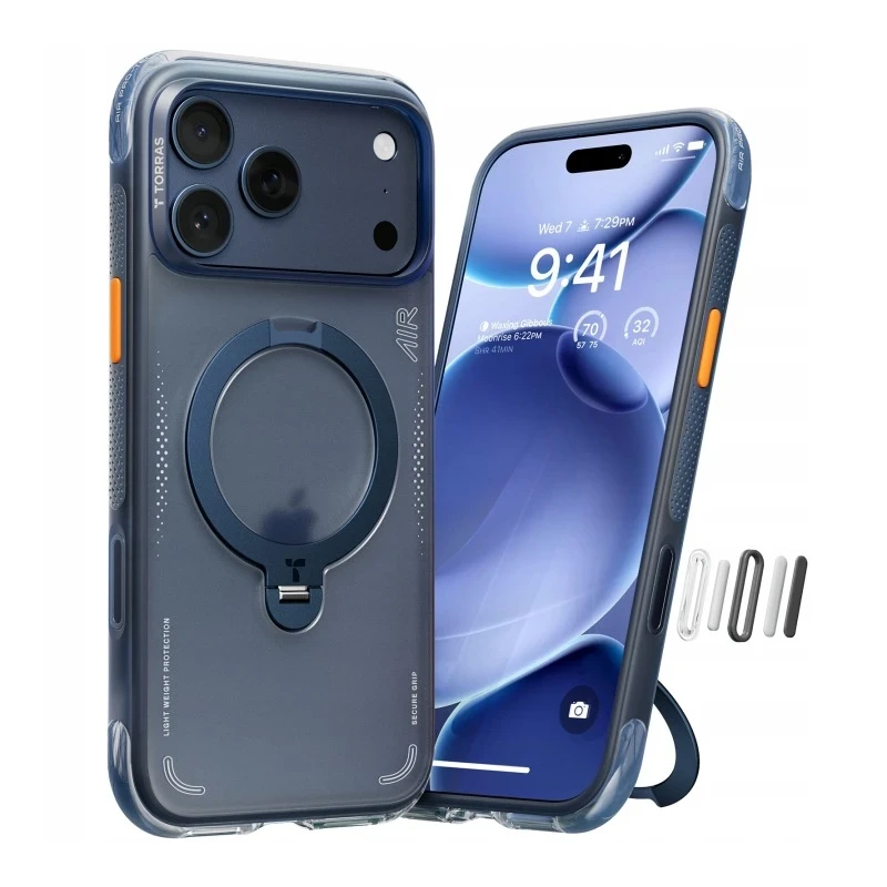 TORRAS Ostand Spin Air etui case plecki iPhone 17 Pro MagSafe (midnight blue) [N]
