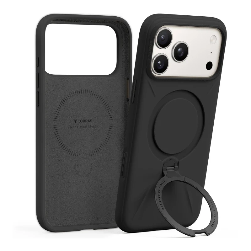 TORRAS QPro Silicone mocne etui case plecki iPhone 17 Pro Max MagSafe (obsidian black)