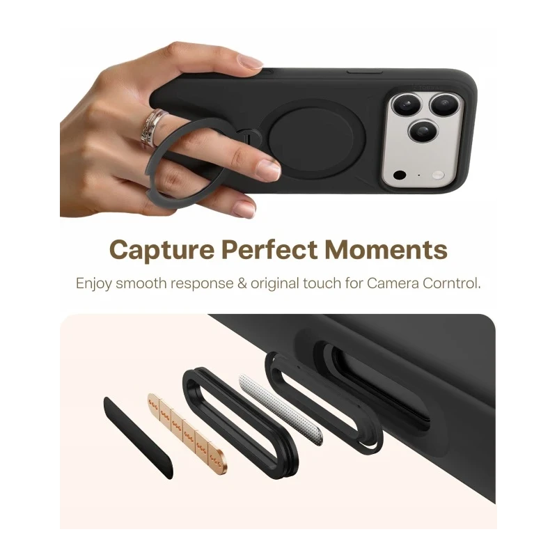 TORRAS QPro Silicone mocne etui case plecki iPhone 17 Pro Max MagSafe (obsidian black)