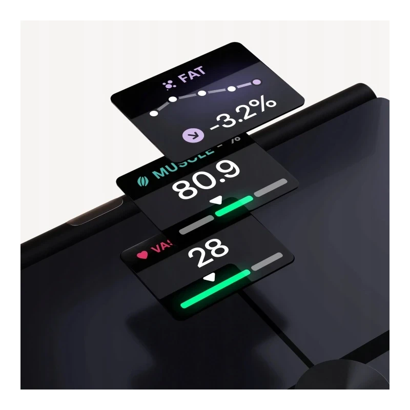 Withings BodyFit waga ze strefową analizą masy ciała metabolizmu oraz serca (black)
