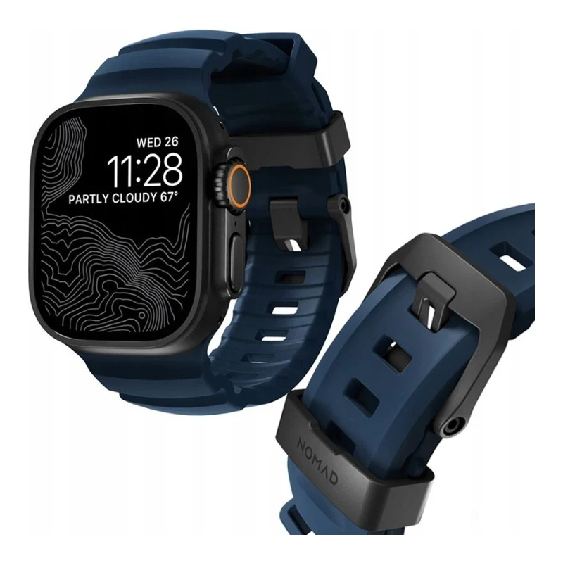 NOMAD Rocky Point Band - pasek do Apple Watch 46mm/49mm z KFM oraz tytanu (atlantic, black hardware)