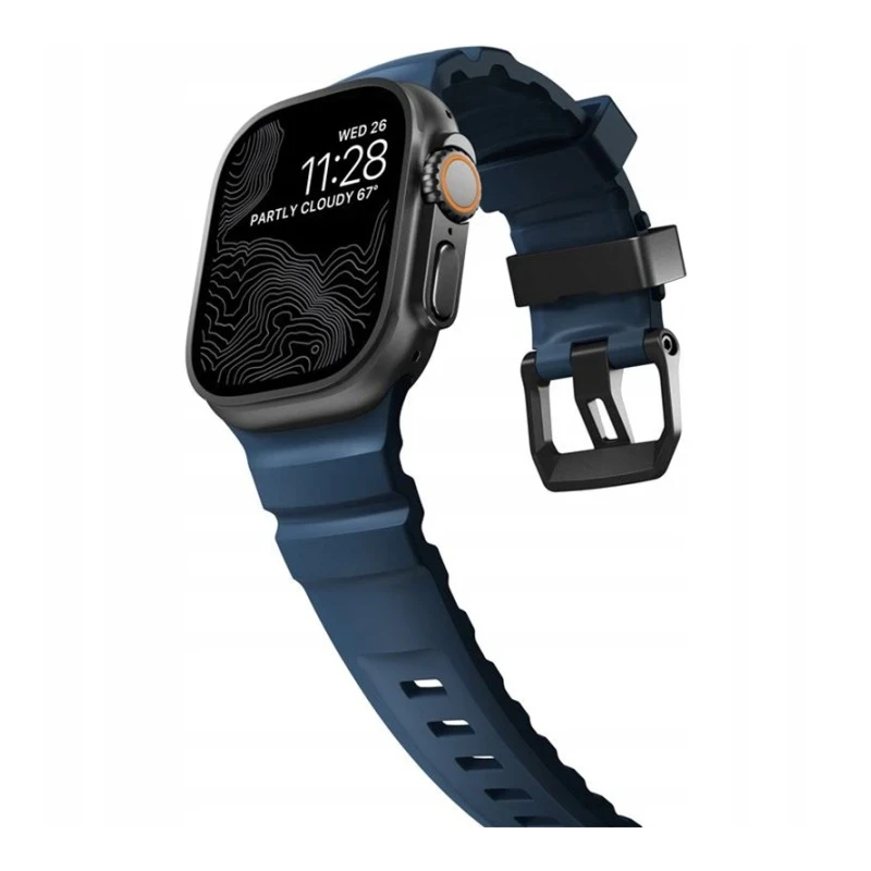 NOMAD Rocky Point Band - pasek do Apple Watch 46mm/49mm z KFM oraz tytanu (atlantic, black hardware)