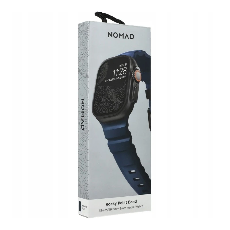NOMAD Rocky Point Band - pasek do Apple Watch 46mm/49mm z KFM oraz tytanu (atlantic, black hardware)