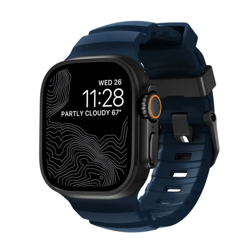 NOMAD Rocky Point Band - pasek do Apple Watch 46mm/49mm z KFM oraz tytanu (atlantic, black hardware)