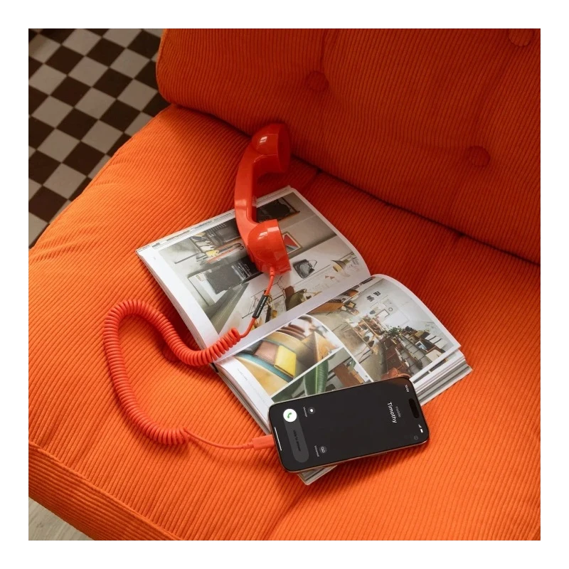 Native Union Retro słuchawka telefoniczna odbiera kończy połączenia USB-C (bubble gum)