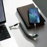 Native Union Pop retro spiralny rozciągliwy kabel USB-C - USB-C, 1,2 m 60W (slate green)