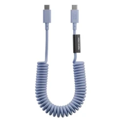 Native Union Pop retro spiralny rozciągliwy kabel USB-C - USB-C, 1,2 m 60W (azur)