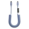 Native Union Pop retro spiralny rozciągliwy kabel USB-C - USB-C, 1,2 m 60W (azur)