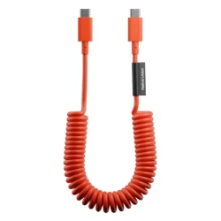 Native Union Pop retro spiralny rozciągliwy kabel USB-C - USB-C, 1,2 m 60W (alarm red)