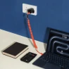 Native Union Pop retro spiralny rozciągliwy kabel USB-C - USB-C, 1,2 m 60W (alarm red)