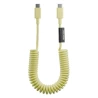 Native Union Pop retro spiralny rozciągliwy kabel USB-C - USB-C, 1,2 m 60W (lemon)