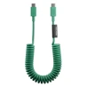 Native Union Pop retro spiralny rozciągliwy kabel USB-C - USB-C, 1,2 m 60W (pine)