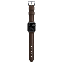 Nomad Traditional Band, silver/brown - AW Ultra 2/1 (49mm) 9/8/7 (45mm)/6/SE/5/4 (44mm)/3/2/1 (42mm)