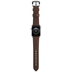 Nomad Traditional Band, silver/brown - AW Ultra 2/1 (49mm) 9/8/7 (45mm)/6/SE/5/4 (44mm)/3/2/1 (42mm)