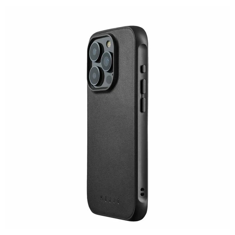 Mujjo Impact Case pancerne etui z skóry do iPhone 15 Pro MagSafe  (black)