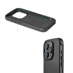 Mujjo Impact Case pancerne etui z skóry do iPhone 15 Pro MagSafe  (black)