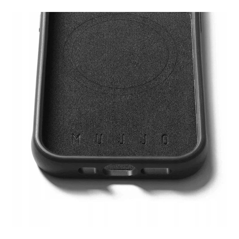 Mujjo Impact Case pancerne etui z skóry do iPhone 15 Pro MagSafe  (black)