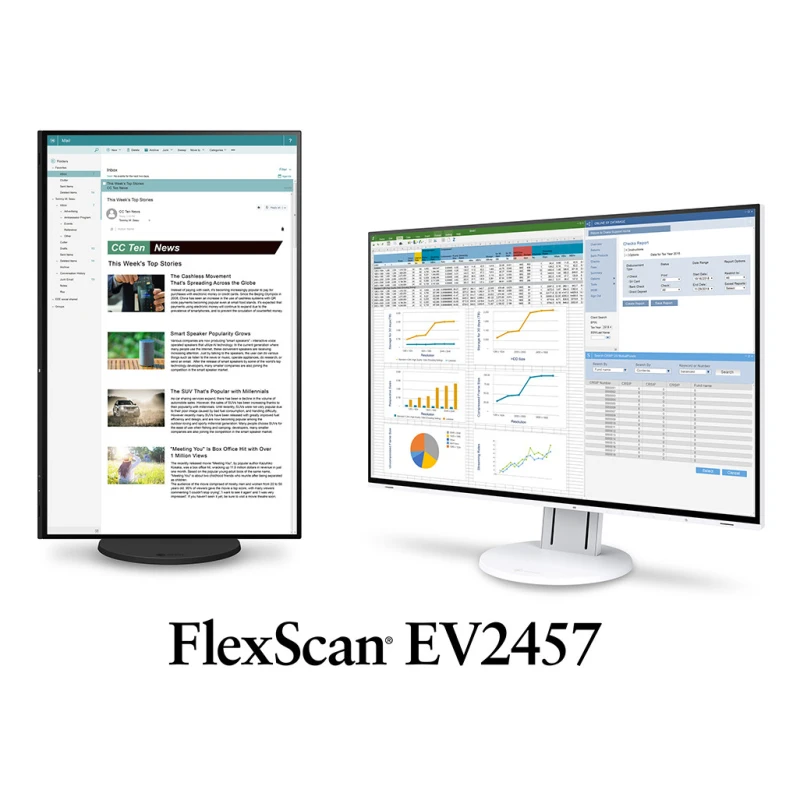 EIZO FlexScan EV2457-WT - monitor 24.1", 1920 x 1200, WUXGA, 16:10, z daisy chain (biały)