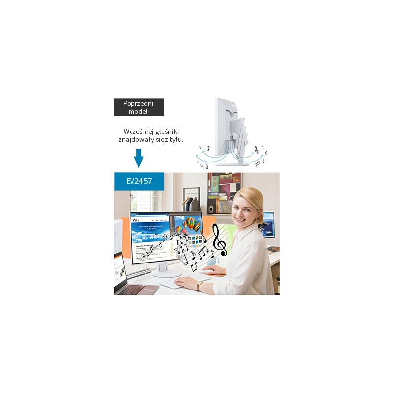 EIZO FlexScan EV2457-WT - monitor 24.1", 1920 x 1200, WUXGA, 16:10, z daisy chain (biały)