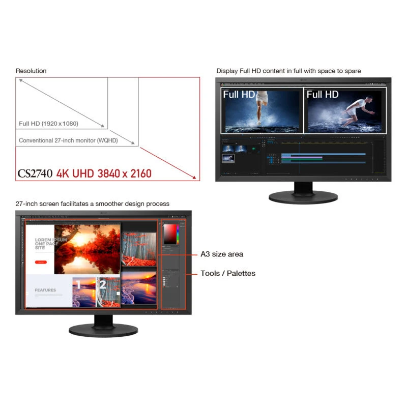 EIZO ColorEdge CS2740-BK -  monitor 27" 3840 x 2160, 4K, AdobeRGB 99%, kalibracja sprzętowa