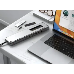 Satechi Dual Dock Stand - stacja dokująca do MacBook z podwójnym USB-C PD 75W, 2x USB-C 5Gbps i 10 Gbps, 2x HDMI 2.0
