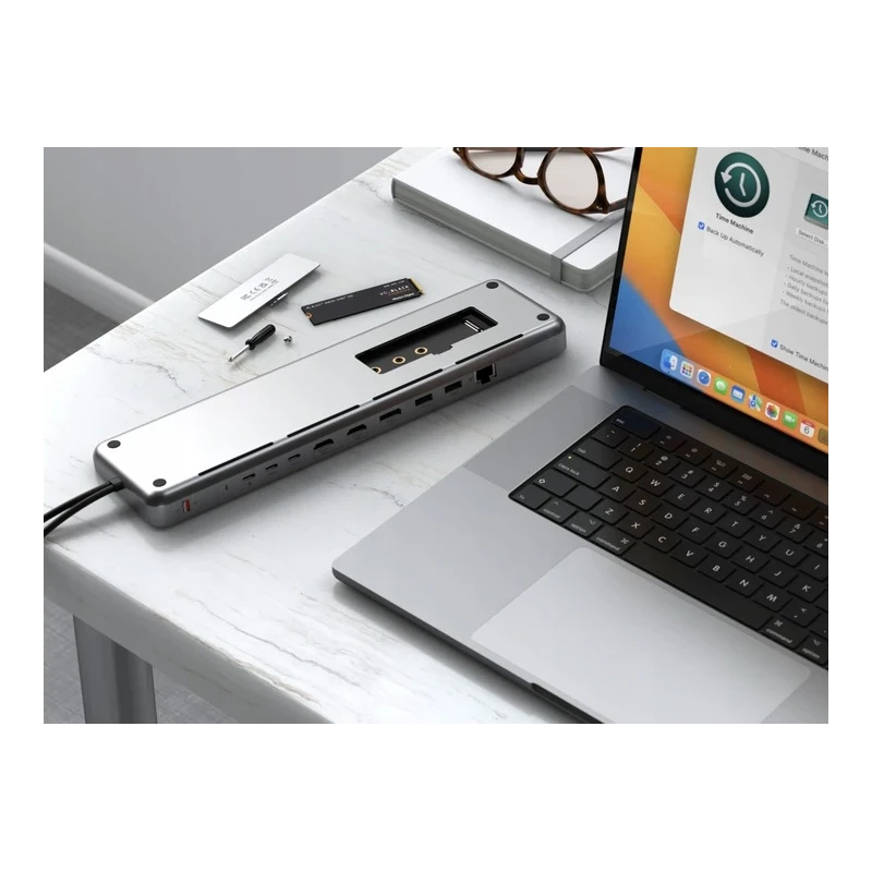 Satechi Dual Dock Stand - stacja dokująca do MacBook z podwójnym USB-C PD 75W, 2x USB-C 5Gbps i 10 Gbps, 2x HDMI 2.0