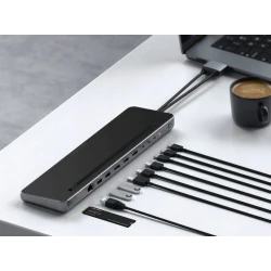 Satechi Dual Dock Stand - stacja dokująca do MacBook z podwójnym USB-C PD 75W, 2x USB-C 5Gbps i 10 Gbps, 2x HDMI 2.0