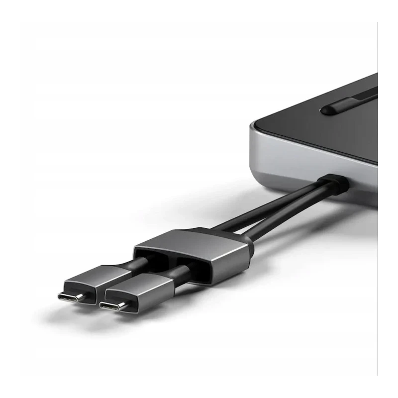Satechi Dual Dock Stand - stacja dokująca do MacBook z podwójnym USB-C PD 75W, 2x USB-C 5Gbps i 10 Gbps, 2x HDMI 2.0