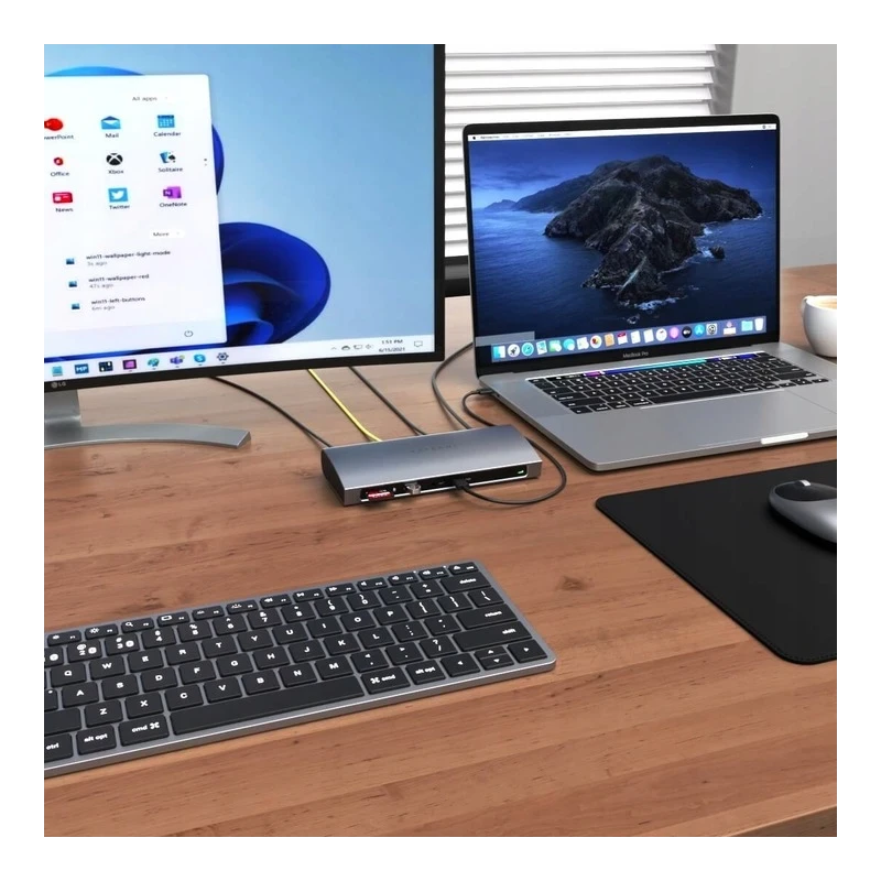 Satechi Thunderbolt 4 Dock - stacja dokująca (1x Thunderbolt 4 host port 96W, 3x Thunderbolt 4 15W, Gigabit ethernet, 3x USB-A
