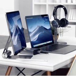 Satechi R1 Aluminum Hinge Holder Foldable Stand - aluminiowa składana podstawka do MacBook/iPad (space gray)