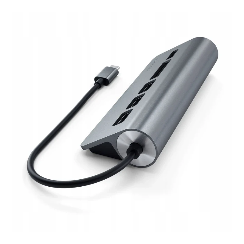 Satechi Aluminium - hub USB-C (czytnik kart micro/SD, 3x USB-A) (space gray)