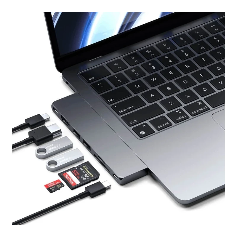 Satechi Pro aluminiowy hub 2xUSB-C do MacBook 4xUSB HDMI 2xUSB-A microSD (space grey)