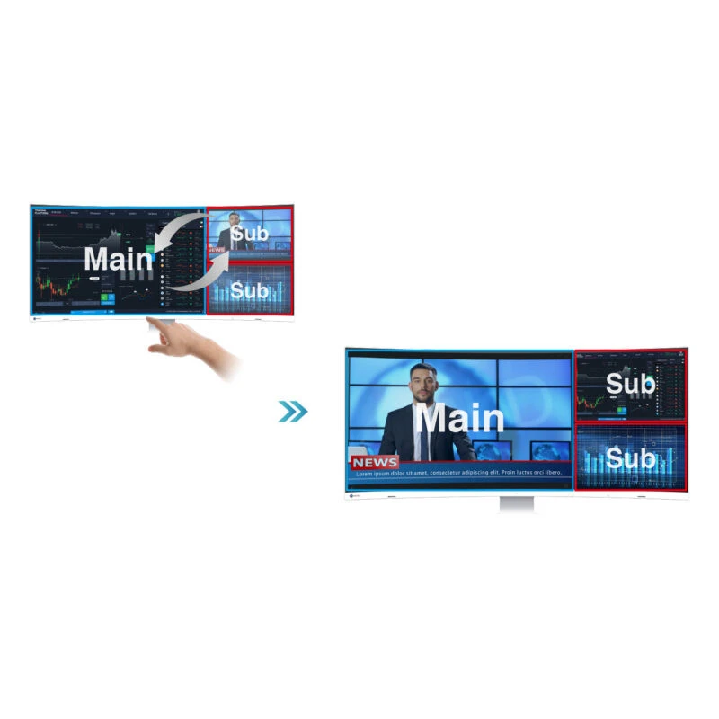 EIZO FlexScan EV3895-BK - monitor 37,5", 3840 x 1600, UW4K/WQHD+, 24:10, ultrawide z zakrzywionym ekranem, karta sieciowa (czar