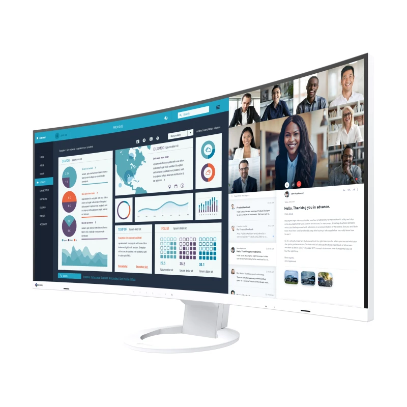 EIZO FlexScan EV3895-WT - ultraszeroki monitor LCD z zakrzywionym ekranem 38"